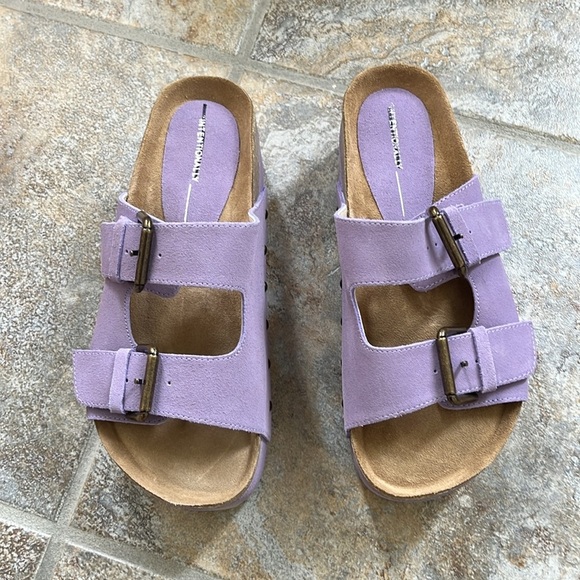 Free People x Intentionally Rule Breaker Platform Suede Sandals Sz 9 NIB - Picture 6 of 12